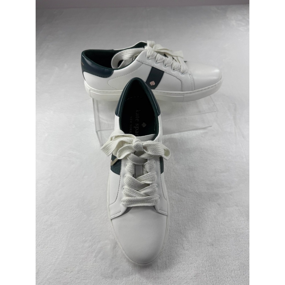 Kate Spade Iggy Low Top Court Logo Leather Sneakers Women's‎ 9B White Lace Up - Picture 4 of 11